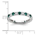 14k White Gold 3/4 carat Lab Grown Diamond VS/SI+ G+ and Lab Created Alexandrite Size 4.5 Eternity Band - Image 6