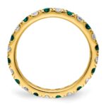 14k 3/4 carat Lab Grown Diamond VS/SI+ G+ and Lab Created Alexandrite Size 7.5 Eternity Band - Image 2