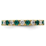 14k 3/8 carat Lab Grown Diamond VS/SI+ G+ and Lab Created Alexandrite Size 5 Eternity Band - Image 3
