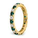 14k 3/4 carat Lab Grown Diamond VS/SI+ G+ and Lab Created Alexandrite Size 6.5 Eternity Band - Image 5