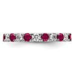 14k White Gold 7/8 carat Lab Grown Diamond VS/SI+ G+ and Lab Created Ruby Size 8.5 Eternity Band - Image 3