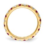14k 3/4 carat Lab Grown Diamond VS/SI+ G+ and Lab Created Ruby Size 5.5 Eternity Band - Image 2