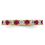 14k 3/4 carat Lab Grown Diamond VS/SI+ G+ and Lab Created Ruby Size 7.5 Eternity Band - Image 3