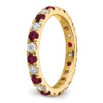 14k 3/8 carat Lab Grown Diamond VS/SI+ G+ and Lab Created Ruby Size 5 Eternity Band - Image 5