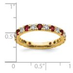 14k 7/8 carat Lab Grown Diamond VS/SI+ G+ and Lab Created Ruby Size 8.5 Eternity Band - Image 6