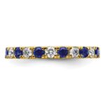 14k 7/8 carat Lab Grown Diamond VS/SI+ G+ and Lab Created Blue Sapphire Size 9 Eternity Band - Image 3