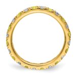 14k 3/4 carat Lab Grown Diamond VS/SI+ G+ and Lab Created Yellow Sapphire Size 7.5 Eternity Band - Image 2