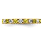 14k 3/4 carat Lab Grown Diamond VS/SI+ G+ and Lab Created Yellow Sapphire Size 4.5 Eternity Band - Image 3