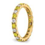 14k 7/8 carat Lab Grown Diamond VS/SI+ G+ and Lab Created Yellow Sapphire Size 8.5 Eternity Band - Image 5