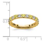 14k 3/4 carat Lab Grown Diamond VS/SI+ G+ and Lab Created Yellow Sapphire Size 5.5 Eternity Band - Image 6