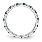 14k White Gold 3/8 carat Lab Grown Diamond VS/SI+ G+ and Lab Created Alexandrite Size 4.5 Eternity Band - Image 2
