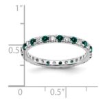 14k White Gold 1/2 carat Lab Grown Diamond VS/SI+ G+ and Lab Created Alexandrite Size 6.5 Eternity Band - Image 5
