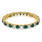 14k 1/2 carat Lab Grown Diamond VS/SI+ G+ and Lab Created Alexandrite Size 6 Eternity Band - Image 3