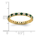 14k 1/2 carat Lab Grown Diamond VS/SI+ G+ and Lab Created Emerald Size 9 Eternity Band - Image 5