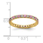 14k 1/2 carat Lab Grown Diamond VS/SI+ G+ and Lab Created Pink Sapphire Size 6.5 Eternity Band - Image 5