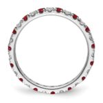 14k White Gold 3/8 carat Lab Grown Diamond VS/SI+ G+ and Lab Created Ruby Size 4.5 Eternity Band - Image 2