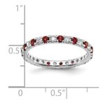 14k White Gold 1/2 carat Lab Grown Diamond VS/SI+ G+ and Lab Created Ruby Size 7 Eternity Band - Image 6