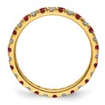 14k 3/8 carat Lab Grown Diamond VS/SI+ G+ and Lab Created Ruby Size 5 Eternity Band - Image 2