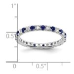 14k White Gold 1/2 carat Lab Grown Diamond VS/SI+ G+ and Lab Created Blue Sapphire Size 7 Eternity Band - Image 5