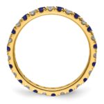 14k 1/2 carat Lab Grown Diamond VS/SI+ G+ and Lab Created Blue Sapphire Size 7.5 Eternity Band - Image 2