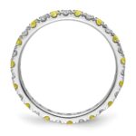 14k White Gold 1/2 carat Lab Grown Diamond VS/SI+ G+ and Lab Created Yellow Sapphire Size 7.5 Eternity Band - Image 2