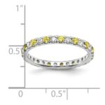 14k White Gold 1/2 carat Lab Grown Diamond VS/SI+ G+ and Lab Created Yellow Sapphire Size 9 Eternity Band - Image 5