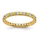 14k 1/2 carat Lab Grown Diamond VS/SI+ G+ and Lab Created Yellow Sapphire Size 9 Eternity Band