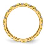 14k 1/2 carat Lab Grown Diamond VS/SI+ G+ and Lab Created Yellow Sapphire Size 9 Eternity Band - Image 2