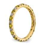 14k 1/2 carat Lab Grown Diamond VS/SI+ G+ and Lab Created Yellow Sapphire Size 6.5 Eternity Band - Image 4