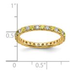14k 1/2 carat Lab Grown Diamond VS/SI+ G+ and Lab Created Yellow Sapphire Size 7 Eternity Band - Image 5