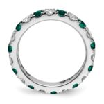 14k White Gold 1 1/5 carat Lab Grown Diamond VS/SI+ G+ and Lab Created Alexandrite Size 9 Eternity Band - Image 2