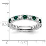 14k White Gold 1 carat Lab Grown Diamond VS/SI+ G+ and Lab Created Alexandrite Size 6.5 Eternity Band - Image 6