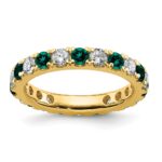 14k 1 1/5 carat Lab Grown Diamond VS/SI+ G+ and Lab Created Alexandrite Size 8 Eternity Band