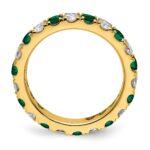 14k 1 carat Lab Grown Diamond VS/SI+ G+ and Lab Created Emerald Size 5 Eternity Band - Image 2