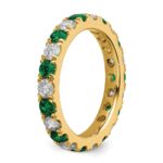 14k 1 1/5 carat Lab Grown Diamond VS/SI+ G+ and Lab Created Emerald Size 9 Eternity Band - Image 5