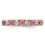 14k 1 1/5 carat Lab Grown Diamond VS/SI+ G+ and Lab Created Pink Sapphire Size 9 Eternity Band - Image 3