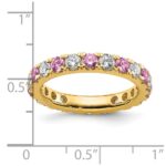14k 1 carat Lab Grown Diamond VS/SI+ G+ and Lab Created Pink Sapphire Size 4 Eternity Band - Image 6