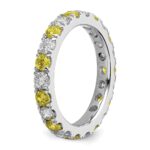 14k White Gold 1 carat Lab Grown Diamond VS/SI+ G+ and Lab Created Ruby Size 4.5 Eternity Band - Image 5