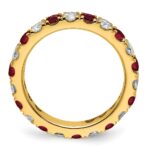 14k 1 carat Lab Grown Diamond VS/SI+ G+ and Lab Created Ruby Size 4 Eternity Band - Image 2