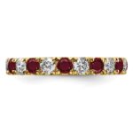 14k 1 1/5 carat Lab Grown Diamond VS/SI+ G+ and Lab Created Ruby Size 9 Eternity Band - Image 3