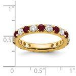 14k 1 carat Lab Grown Diamond VS/SI+ G+ and Lab Created Ruby Size 5.5 Eternity Band - Image 6