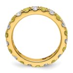 14k 1 1/5 carat Lab Grown Diamond VS/SI+ G+ and Lab Created Yellow Sapphire Size 8 Eternity Band - Image 2