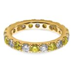 14k 1 1/5 carat Lab Grown Diamond VS/SI+ G+ and Lab Created Yellow Sapphire Size 7.5 Eternity Band - Image 4