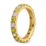 14k 1 1/5 carat Lab Grown Diamond VS/SI+ G+ and Lab Created Yellow Sapphire Size 9 Eternity Band - Image 5