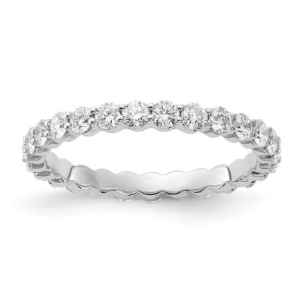 14k White Gold 1 carat Lab Grown Diamond VS+ F+ Round Complete Channel Set Size 6.5 Eternity Band