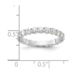 14k White Gold 1 1/2 carat Lab Grown Diamond VS+ F+ Round Complete Channel Set Size 8 Eternity Band - Image 3