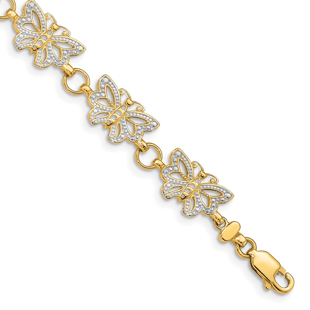 FB1049-7.jpg 14k with White Rhodium Butterfly Bracelet - Image 1