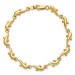14k Polished Dolphin 7 inch Bracelet - Image 4
