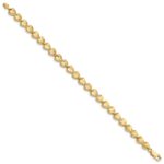 14K Diamond-cut Hearts 7 inch Bracelet - Image 2