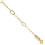 14k Oval Design Diamond-cut 7.25 inch Bracelet
